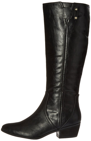 Dr. Scholl's Shoes Brilliance Black Fashion Zip Rounded Toe Mid-Heel Riding Boots