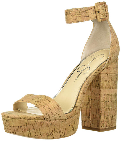 Jessica Simpson Caiya Natural Heeled Open Toe Cork Platform Sandals