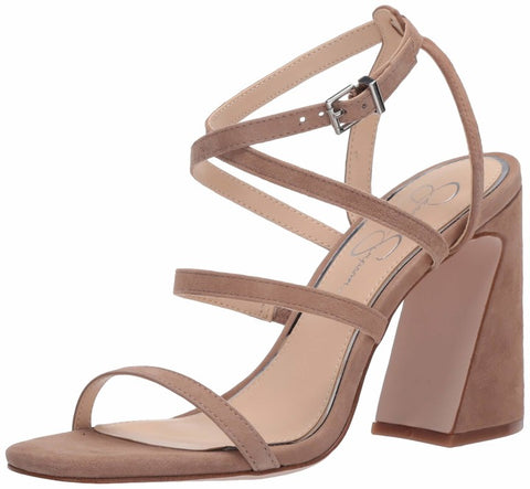 Jessica Simpson Raymie Flare Ankle Strap Block Heeled Open Toe Sandals FAWNY