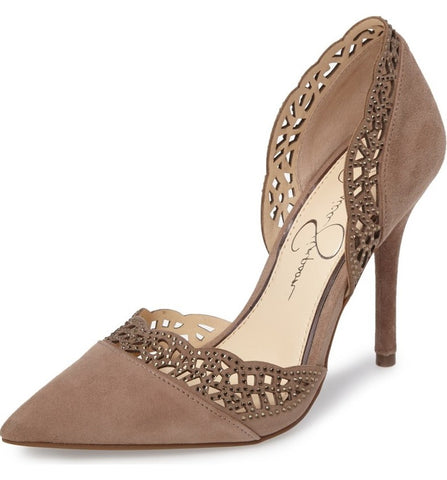 Jessica Simpson Women's Teriann Dress Pump Warm Taupe Pointed Toe Pumps