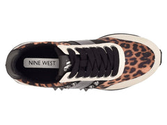 Nine West Bunnie 3 Gunmetal Lace Up Rounded Toe NW Detailed Fashion Sneaker