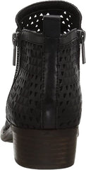 Lucky Brand Basel3 Black Lugo Double Zipper Block Heel Perforated Ankle Booties