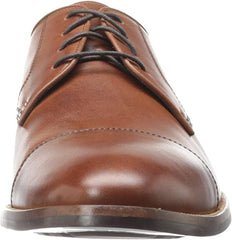 Cole Haan Lenox British Tan Stacked Heel Lace Up Hill Cap Leather Oxford Shoes