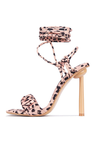 Cape Robbin Pops Up the Bubbly Multi Color Leopard Tie Up High Heeled Sandals