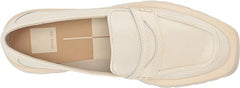 Dolce Vita Elias Ivory Embossed Leather Slip On Squared Toe Fashion Flat Loafers