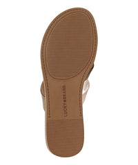 Lucky Brand Hallisa Fossilized Combo Multi Band Open Toe Flat Low Heel Sandals