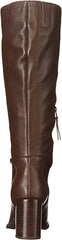 Sam Edelman Elsy Sable Brown Rounded Toe Stacked Block Heel Knee High Boots