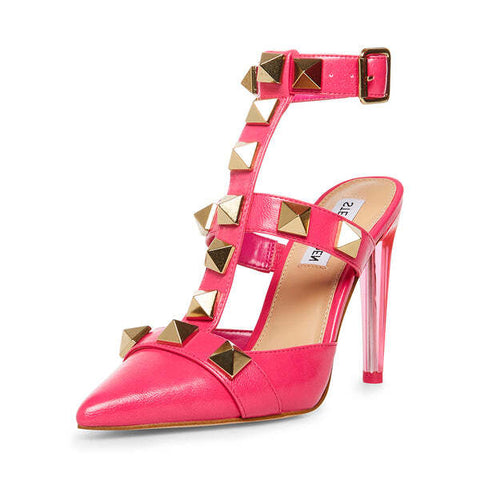 Steve Madden Audra Pink Pointed Closed Toe Ankle Strap Detailed Heeled Sandals