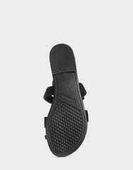 Aerosoles Women's Shortener Flat Sandal Black Open Toe Ankle Strap Sandals