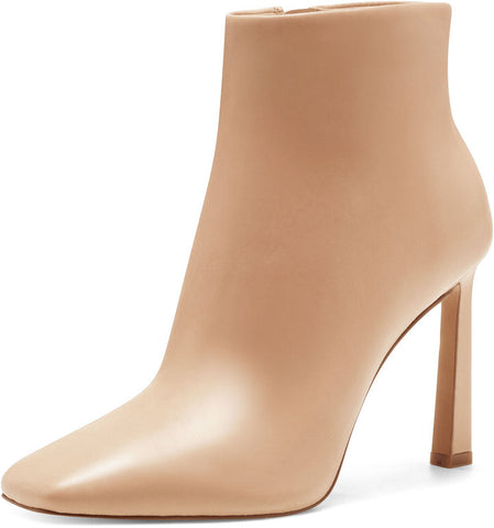 Vince Camuto Taileen Sandstone Square Toe Covered Stiletto Heeled Ankle Boot