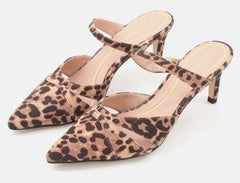 Cole Haan Vandam Dress Mule Leopard Suede Pointed Toe Slip On Dress Pumps