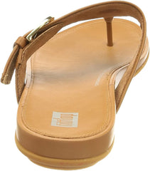 FitFlop Gracie Light Tan Adjustable Buckle Strap Open Round Toe Slip On Sandals