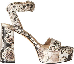 Vince Camuto Gebbrian Ankle-Strap Open-Toe Platform Sandals Taupe Snake Pumps