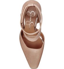 Jessica Simpson Cassiya Natural Nude Pointed Toe Strappy High Heeled Pumps