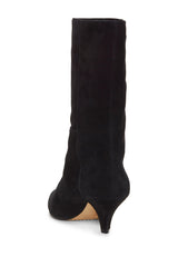 Vince Camuto Rastel Black Suede Kitten Heel Pointed-Toe Silhouette Boots