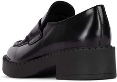 Jeffrey Campbell Librarian Vamp Moc-Toe Classic Penny Loafer Black Box Leather