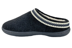 Clarks Indoor and Outdoor Black Slipper Cozy Wool Mule Slip-On Fur Lined Clogs