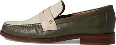 Cole Haan Lux Pinch Penny Tea Leaf/Egret/Rosewater Leather Slip On Loafers