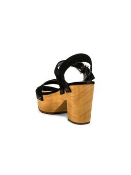 Schutz Gayleh Black Open Toe Buckle Ankle Strap Slingback Platform Sandals