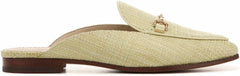 Sam Edelman Linnie Pistachio Chain Embellished Slip On Almond Toe Flat Mules