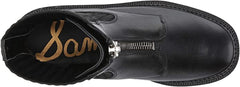 Sam Edelman Winniford Black Leather Lug Sole Sock Fitted Moto Chelsea Ankle Boot