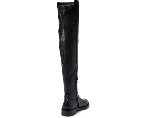 Sam Edelman Narisa Black Leather Chunky Heel Closed Toe Zip Over the Knee Boots