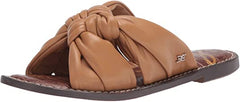 Sam Edelman Garson Camel Tan Leather Stylish Slip-On Slide Mules Flats Sandals