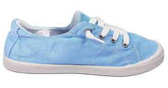 Forever Link Comfort-01 Light Blue Canvas Classic Lace Up Fashion Sneakers