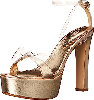 Schutz Elyda Platform Platina Transparent Ankle Strap Open Toe High Heel Sandals