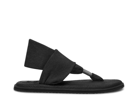 Sanuk Yoga Sling 2 Black Slip On Lightweight Ankle Strap Cushioned Sandals