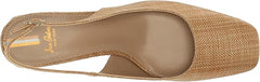 Sam Edelman Terra Buff Tan Slingback Strap Squared Toe Block Heeled Pumps