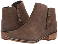Blondo LIAM Dark Taupe Rounded Toe Stacked Heeled Waterproof Fashion Ankle Boots