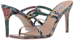 Steve Madden Awake Heeled Sandal Multi Snake Open Toe Thin Strap Mule Pumps (10)