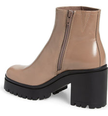 Jeffrey Campbell Anemone Putty Nude Leather Platform Lug Sole Chunky Ankle Boots