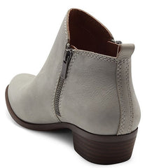 Lucky Brand Basel Almond-Toe Stacked Heel Ankle Booties Wrought Iron Wide Width