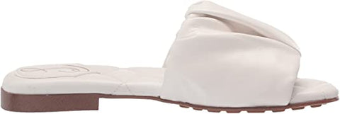 Sam Edelman Briar Bright White Cushioned Footbed Open Toe Slip On Flats Sandals