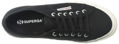 Superga 2750 Cotu Black White Lace Up Rounded Closed Toe Classic Sneaker