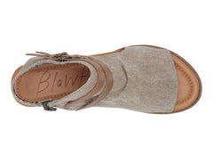 Blowfish Malibu Blumoon Light Taupe Smokey Twill/Dyecut Open Toe Zipper Sandal