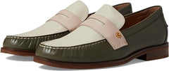 Cole Haan Lux Pinch Penny Tea Leaf/Egret/Rosewater Leather Slip On Loafers