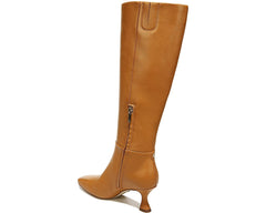 Sam Edelman Leigh Caramel Leather Squared Toe Spool Heel Knee High Fashion Boots