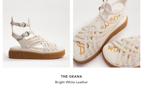 Sam Edelman Geana White Braided Ankle Strap Platform Wedge Gladiator Sandals
