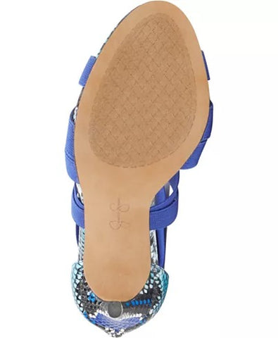Jessica Simpson Jyra 2 Heeled Sandal Blue Snake Elastic High Stiletto Heel Pumps