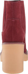 Dolce Vita Caster H2O Maroon Suede Pull On Chunky Block Heel Fashion Ankle Boots