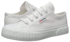 Superga Women's 2630 White Canvas Lace Up Tennis Shoe Cotu Sneaker