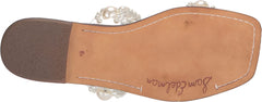 Sam Edelman Eleana Clear/Natural Jewel Detailed Open Toe Slip On Flats Sandals