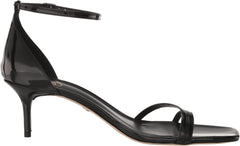 Sam Edelman Peonie Black Patent Ankle Strap Open Toe Strappy Kitten Heel Sandals