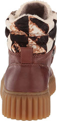 Sam Edelman Fay Brown Patchwork Pull On Chunky Heel Fur Detailed Ankle Boots