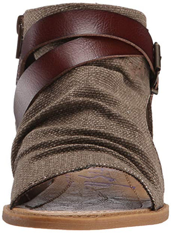 Blowfish Women's Balla Wedge Sandal, Brown Rancher Canvas/Whiskey Dyecut,