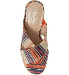 Charles David Leilani Tangerine Espadrille Synthetic Platform Wedge Sandals