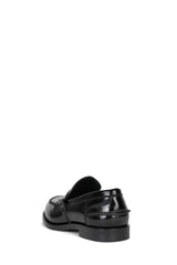 Jeffrey Campbell Colleague Black Leather Round Toe Slip On Fashion Flats Loafers